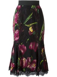 юбка с принтом тюльпанов Dolce &amp; Gabbana