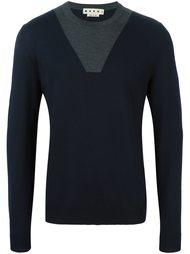 свитер с контрастной вставкой  Marni