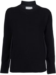 свитер с поплиновыми вставками Sacai