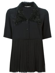 embellished collar pleated blouse Marco De Vincenzo