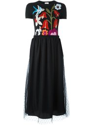 вязанео платье с цветочным принтом  Red Valentino
