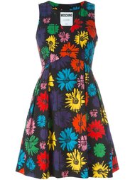 расклешенное платье с цветочным принтом Moschino