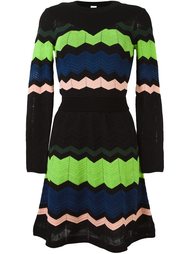 трикотажное платье с зигзагообразным узором M Missoni