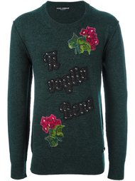 свитер с цветочной вышивкой  Dolce &amp; Gabbana