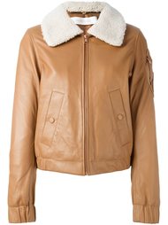 куртка-пилотка с воротником из овчины See By Chloé