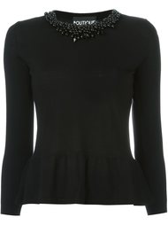 свитер с декорированным вырезом Boutique Moschino