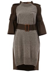 вязаное платье с панельным дизайном  Sacai