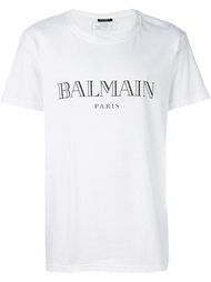 футболка с принтом логотипа   Balmain