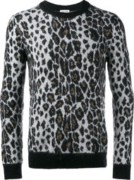 свитер с леопардовым принтом   Saint Laurent