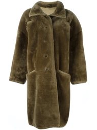 объемное пальто из искусственного меха Versace Vintage