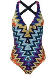 слитный купальник с зигзагообразным узором Missoni