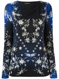 блузка с принтом звезд Roberto Cavalli