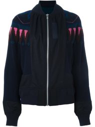 куртка-бомбер с геометрическим узором Sacai