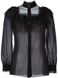 блузка с рюшами в стиле 70-х Saint Laurent