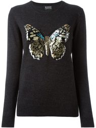 свитер с вышивкой пайетками в виде бабочки Markus Lupfer