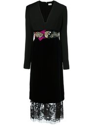 декорированное платье с V-образным вырезом Lanvin