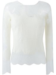 трикотажный топ с кружевными вставками Ermanno Scervino