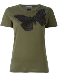 футболка с вышивкой мотылька  Alexander McQueen
