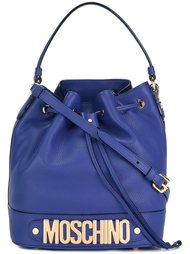 logo plaque bucket tote Moschino