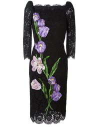 кружевное платье с вышивкой тюльпанов Dolce &amp; Gabbana