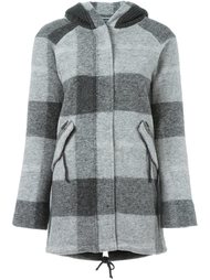 клетчатое пальто с капюшоном Woolrich