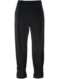 укороченные брюки со складками Jil Sander Navy