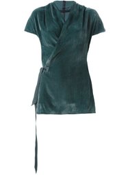 блузка с короткими рукавами и завязкой на талии Rick Owens