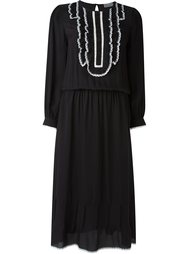 платье с длинными рукавами и отделкой на груди Red Valentino