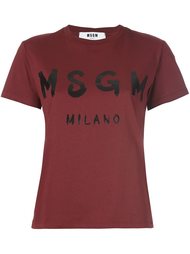 футболка с принтом логотипа MSGM