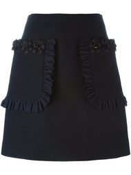 юбка мини с накладными карманами Fendi