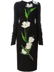 платье с аппликацией в виде тюльпанов Dolce &amp; Gabbana