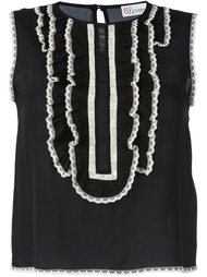 топ с контрастной отделкой Red Valentino