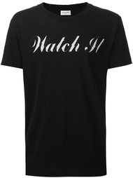 футболка с контрастным принтом Saint Laurent