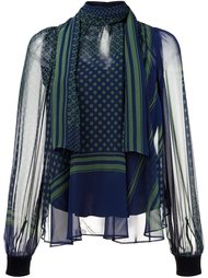 полупрозрачная блузка  Sacai