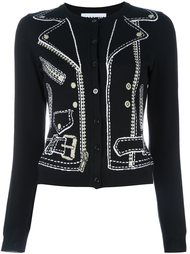 кардиган с рисунком байкерской куртки Moschino