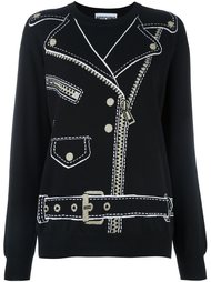 джемпер с рисунком байкерской куртки Moschino