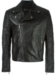 байкерская куртка с контрастными полосками   Versace