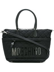 стеганая сумка-тоут с логотипом  Moschino