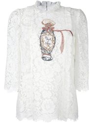 кружевная блузка с вышивкой бисером Dolce &amp; Gabbana