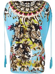 топ с принтом птиц Roberto Cavalli
