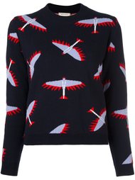 джемпер с принтом-интарсией птиц Maison Kitsuné