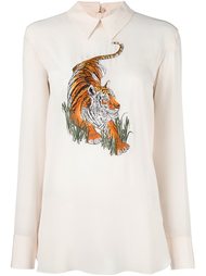 блузка с вышивкой тигра Stella McCartney