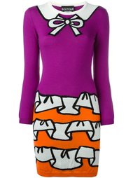 платье с рюшами в технике интарсия Boutique Moschino