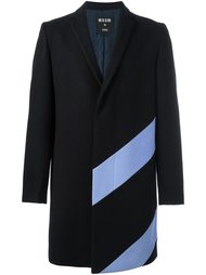 пальто средней длины с контрастными полосками MSGM