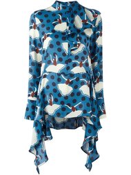 блузка с драпировкой и узором Marni