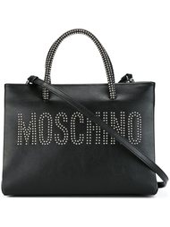 сумка-тоут с логотипом и заклепками Moschino