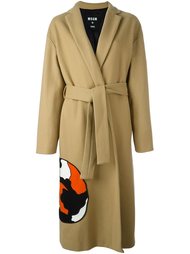 однобортное пальто 'Cat' MSGM