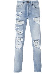 джинсы с рваной отделкой Off-White