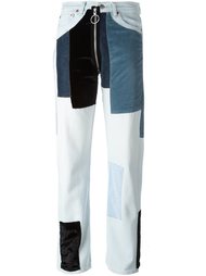 лоскутные джинсы с бархатными вставками Off-White
