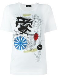 футболка с принтом механизма Dsquared2
